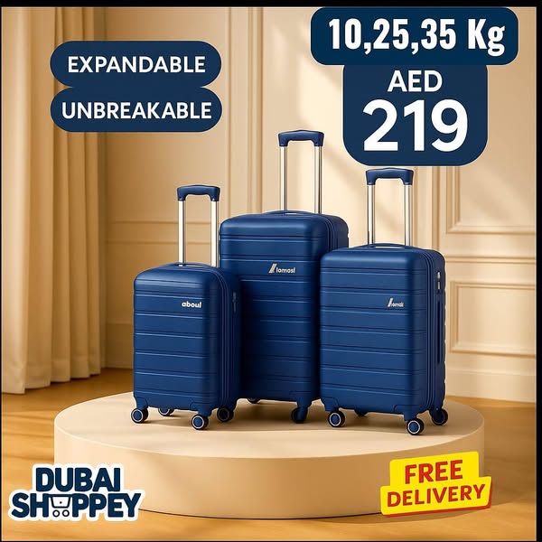 unbreakable and expandable 3 pcs Luggage Set