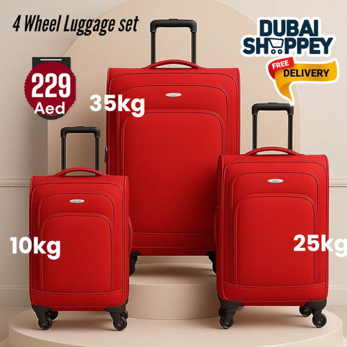 Soft Shell 4Wheel 3pcs Luggage Set