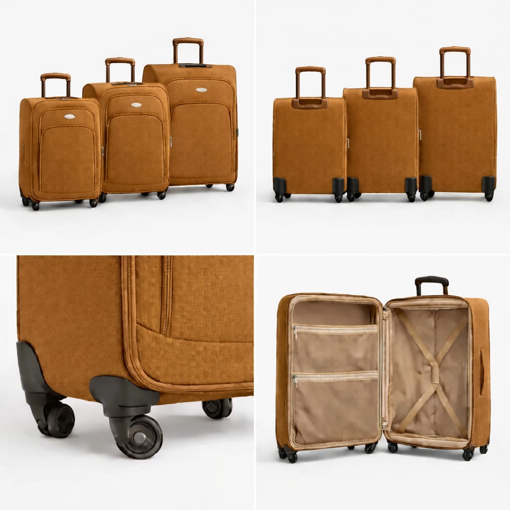3-Piece Set,Fabric Luggage Set
Cabin (10kg), Medium (25kg), Large (35kg)