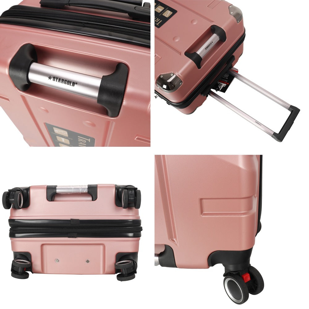 3 PCS Set TPC Hard Side Lockable System Travel Suitcase-