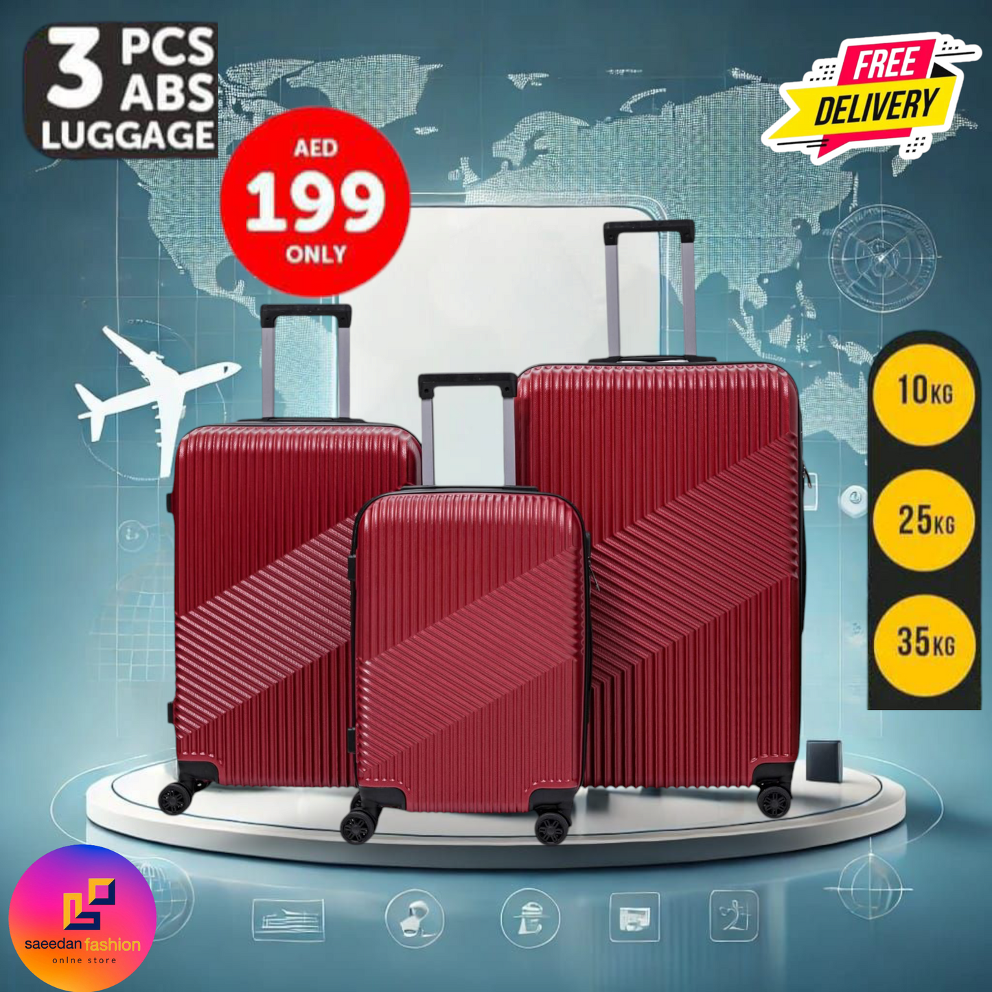 ABS 3 Pcs Luggage Set
