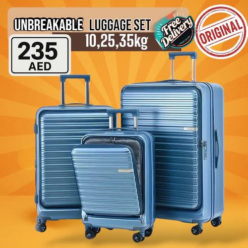 Front Open Unbreakable 3pcs Luggage set