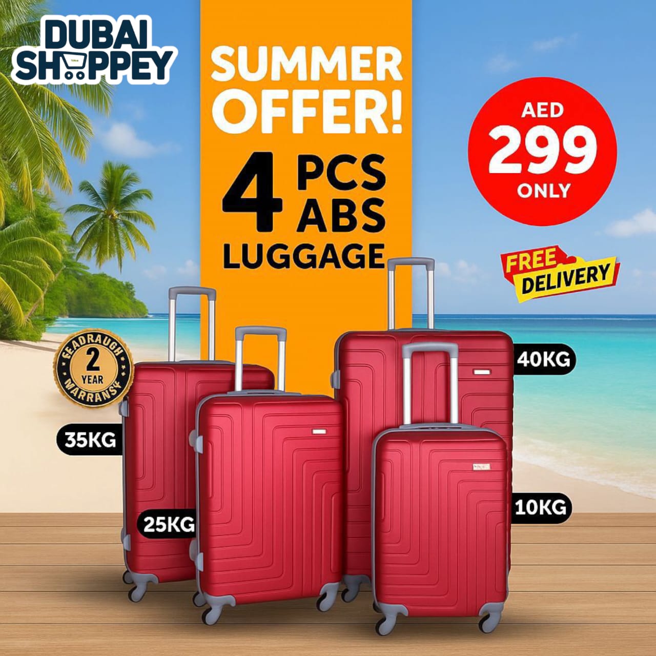 ABS Luggage Set (4 PCS) – Durable, Lightweight & Stylish Travel Bags