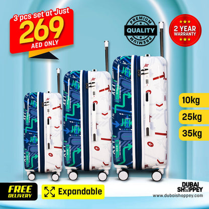 3- Piece Printed Design Luggage Set