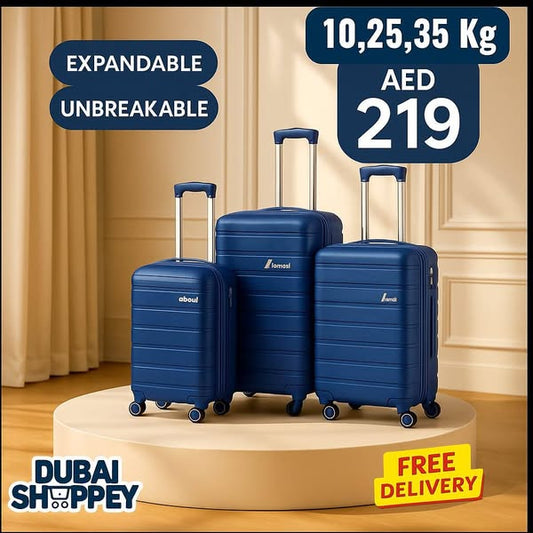 unbreakable and expandable 3 pcs Luggage Set