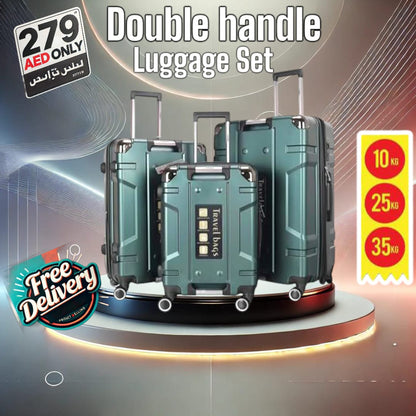 3 PCS Set TPC Hard Side Lockable System Travel Suitcase-