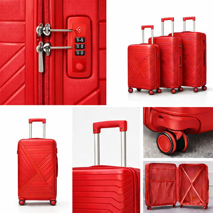 3-Piece Set,Unbreakable Luggage Set 
Cabin (10kg), Medium (25kg), Large (35kg)