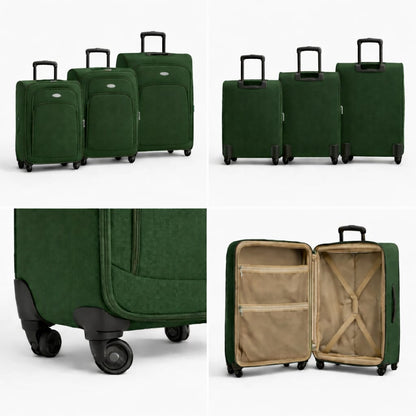 3-Piece Set,Fabric Luggage Set 
Cabin (10kg), Medium (25kg), Large (35kg)