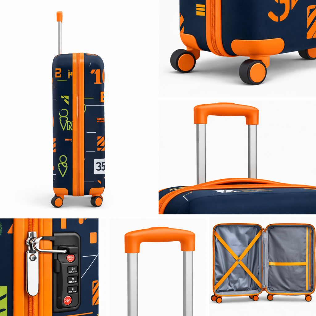 3-Piece Set.Printed and Expandable LUGGAGE SET
Cabin (10kg), Medium (25kg), Large (35kg)