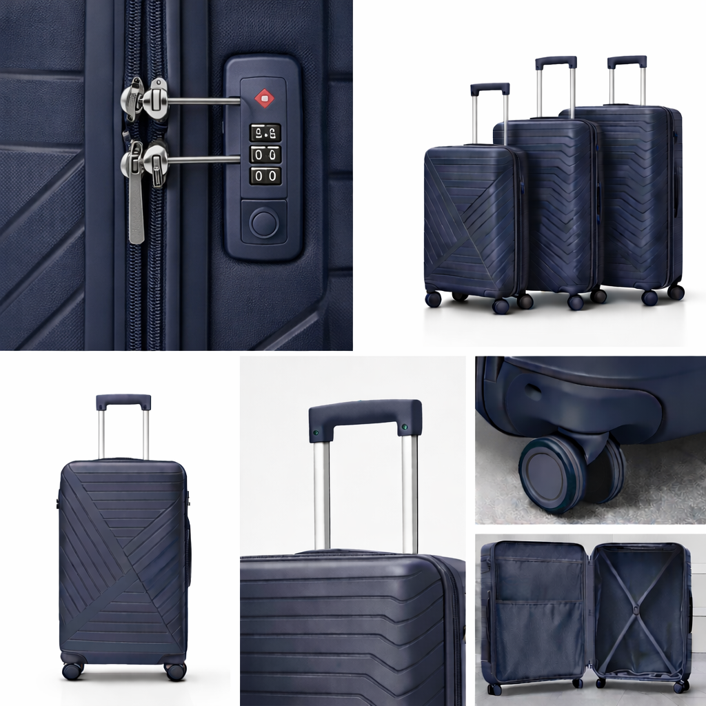 🧳 3-Piece Set,Unbreakable Luggage Set
Cabin (10kg), Medium (25kg), Large (35kg)