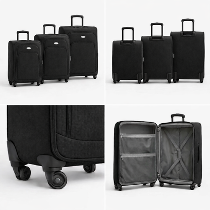 3-Piece Set,Fabric Luggage Set, 
Cabin (10kg), Medium (25kg), Large (35kg)