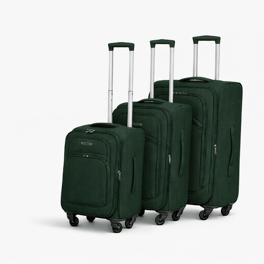 3-Piece Set,Fabric Luggage Set 
Cabin (10kg), Medium (25kg), Large (35kg)
