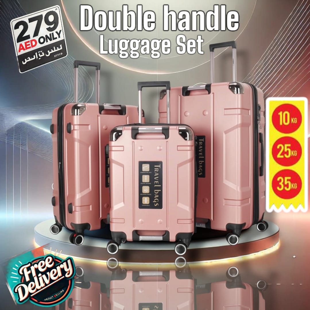 3 PCS Set TPC Hard Side Lockable System Travel Suitcase-