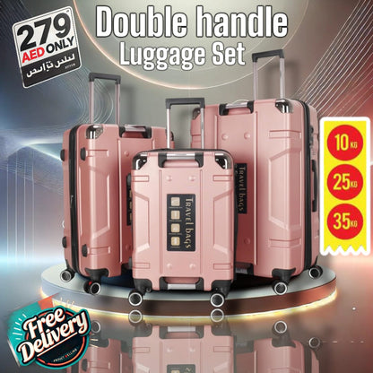 3 PCS Set TPC Hard Side Lockable System Travel Suitcase-