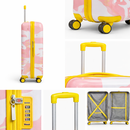 3-Piece Set.Printed and Expandable LUGGAGE SET
Cabin (10kg), Medium (25kg), Large (35kg),