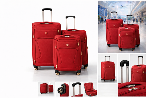 3-Piece Set,Fabric Luggage Set,
Cabin (10kg), Medium (25kg), Large (35kg)