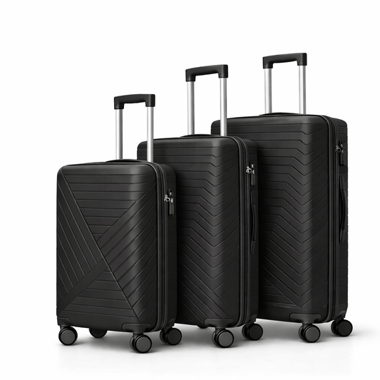 3-Piece Set,UNBREAKABLE LUGGAGE SET 
Cabin (10kg), Medium (25kg), Large (35kg)