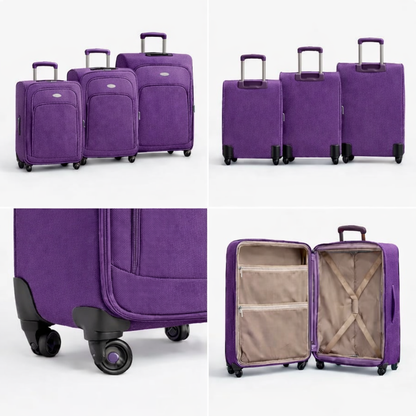 3-Piece Set,Fabric Luggage Set,
Cabin (10kg), Medium (25kg), Large (35kg)