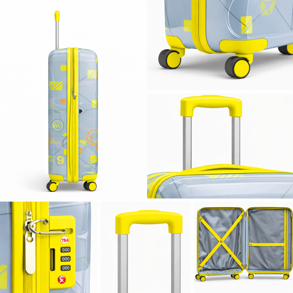 3-Piece Set.Printed and Expandable LUGGAGE SET
Cabin (10kg), Medium (25kg), Large (35kg),