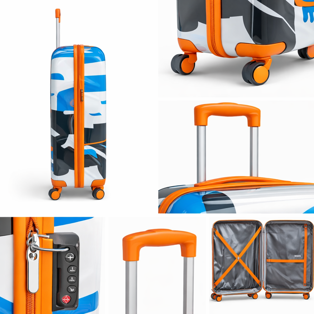 3-Piece Set.Printed and Expandable LUGGAGE SET
Cabin (10kg), Medium (25kg), Large (35kg),