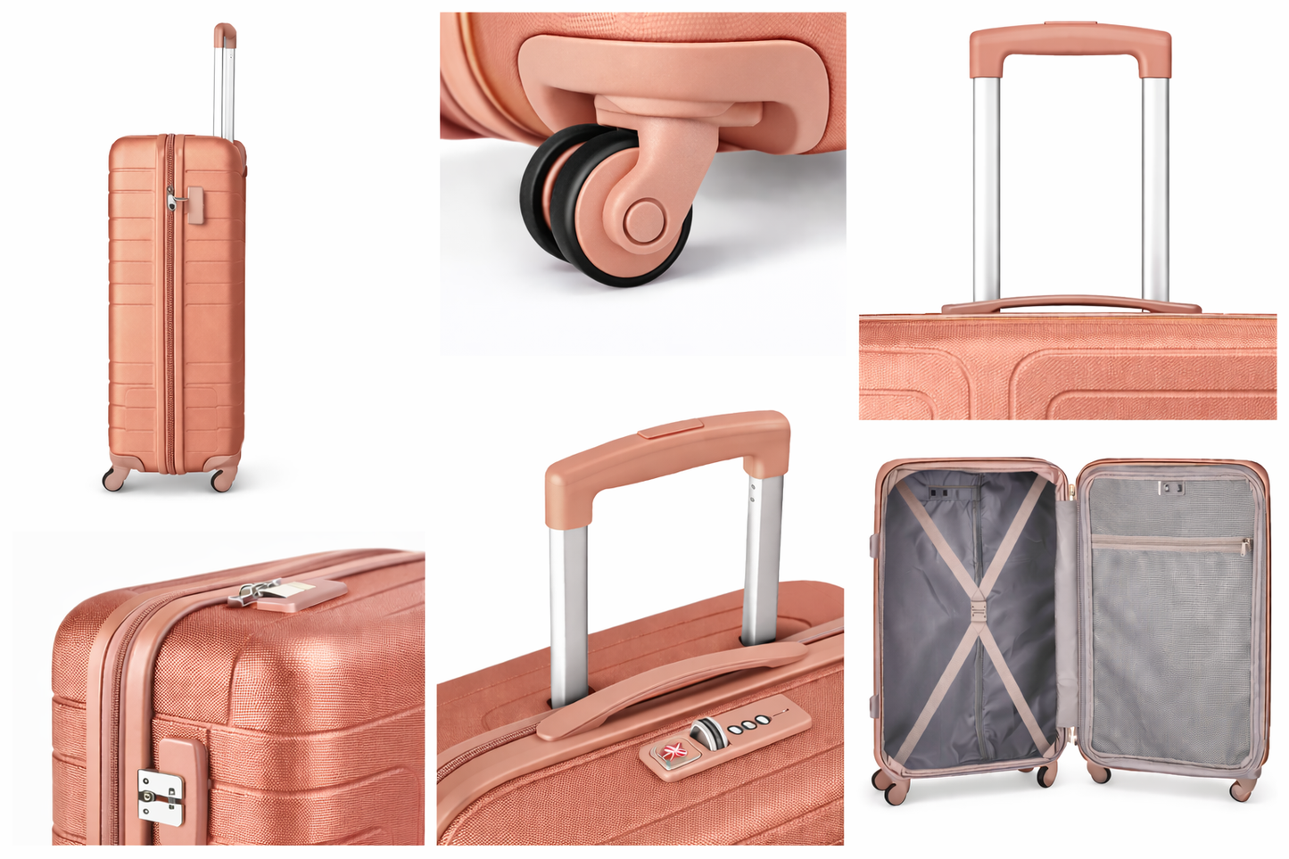 4-Piece Set.ABS LUGGAGE SET
Cabin (10kg), Medium (25kg), Large (35kg),Ex Large (45kg)