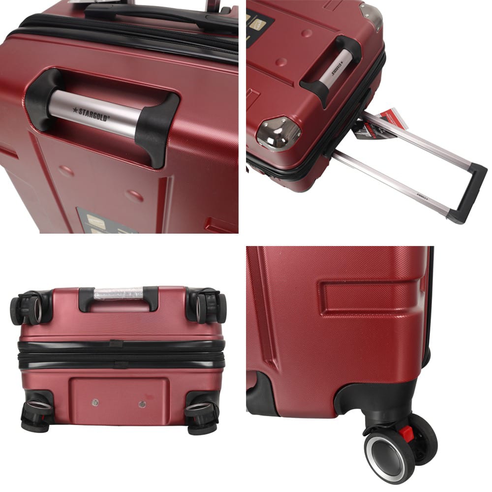 3 PCS Set TPC Hard Side Lockable System Travel Suitcase-