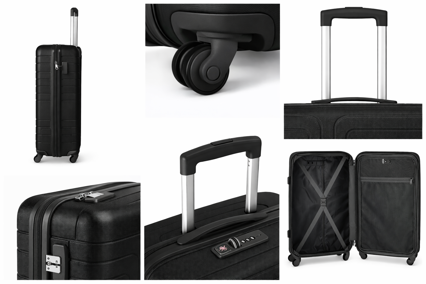 3-Piece Set.ABS LUGGAGE SET
Cabin (10kg), Medium (25kg), Large (35kg)