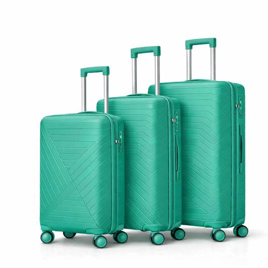 3-Piece Set,Unbreakable Luggage Set. 
Cabin (10kg), Medium (25kg), Large (35kg)