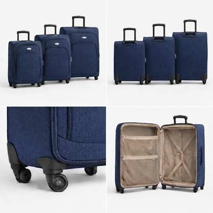 3-Piece Set,Fabric Luggage Set, 
Cabin (10kg), Medium (25kg), Large (35kg)